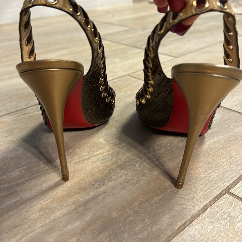 Christian Louboutin Python Slingbacks - image 4